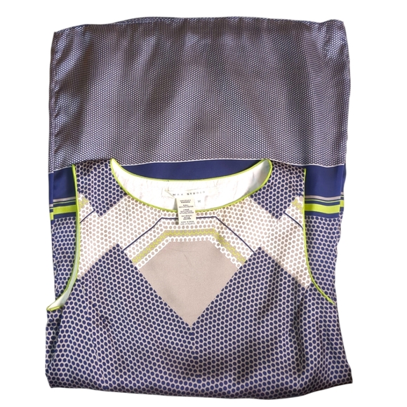 Max Studio Retro 60's Style Satin Sleeveless Shift Dress Size Medium - Picture 5 of 7